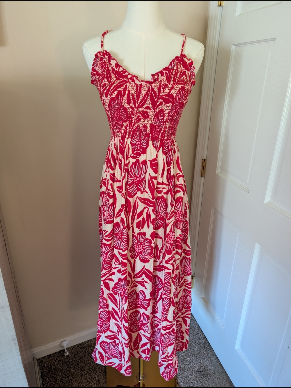 NWT Free People Sweet Nothings Floral Midi Dress Gardenia Combo XS